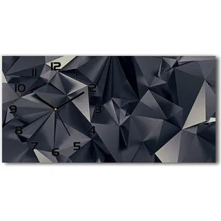 Wanduhr aus Glas – 60x30 cm - Glasbild - Glasuhr - Gehärtetes Glas - schwarze-zeiger - Zwei Pferde im Schnee