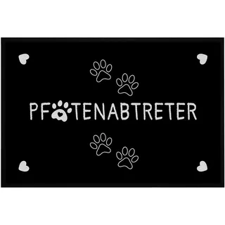 OM3® lustige Fußmatte mit Spruch - Pfotenabtreter - Fußabstreifer für Innen - Hunde Pfoten - Gechenkidee Hundebesitzer - rutschfest & waschbar - 60x40cm -