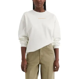 Marc O'Polo Denim Damen Sweatshirt mit Rückenprint Oversized, Weiß (Silky White), XL