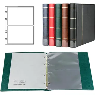 Prophila Collection Postkarten-Album (grün) mit 20 Hüllen für 40 Postkarten