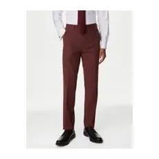 Mens M&S Collection MiracleTM-Hose mit italienischem Leinenanteil und eng anliegender Passform - Burgundy, Burgundy, 30-REG