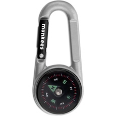 munkees Kompass-Karabiner Gadget mit Thermometer, Schlüsselanhänger, Funktions-Karabiner, Aluminium, 3135