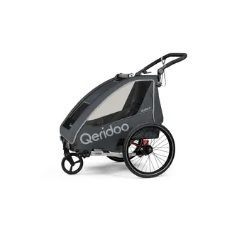 Qeridoo QUPA 2 Kinderanhänger grau 2023