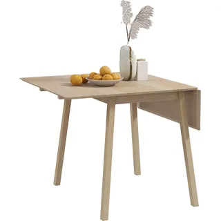 Homcom Esstisch klappbar, Küchentisch für 2-4 Personen, Klapptisch, Holz, für kleine Räume, 110 x 86 x 75 cm, Natur