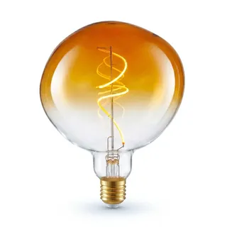 KOOYWAN 6W E27 XXL LED Lampe Melted Ice Bernstein Dimmbar 2700K | Dunkler Bernstein-Farbverlauf am Sockel. Schafft Retro-Atmosphäre für Schlafzimmer, Café und Restaurant.