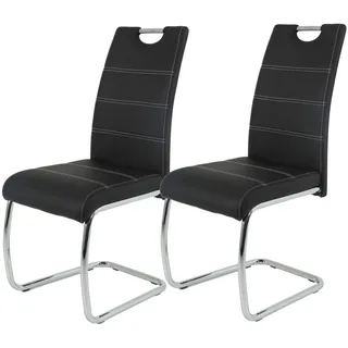 Hela Schwingstuhl Flora Kunstleder schwarz 2er Set