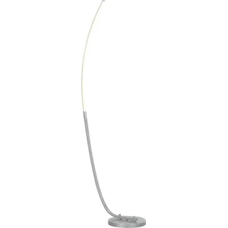 HOMCOM LED-Stehlampe Wohnzimmer Stehleuchte mit Fußschalter, dimmbar Standleuchte mit anpassbarer Helligkeit, Standlampe für Schlafzimmer, Silber - Silber