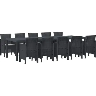 Garten Esszimmer Set mit Kissen 11 pcs Anthrazit und Hellgrau - Grau