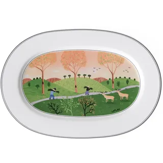 Villeroy & Boch Platte oval Design Naif 34 x 24 cm bunt", bunt,