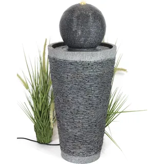 Gartenbrunnen BK910 Kugelbrunnen Steinoptik Springbrunnen 71 cm mit LED Beleuchtung Gartendeko