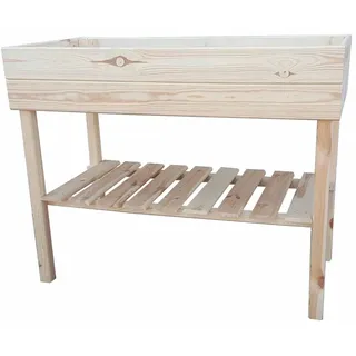 Promadino Blumenkasten Kräuterbeet auf Beinen 100 x 50 x 80 cm Weiß