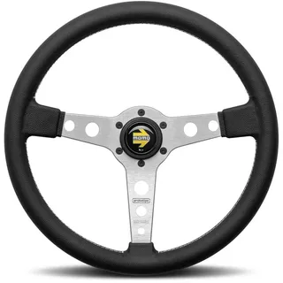 MOMO VOLANTE PROTOTIPO 320 MM RADIO GRIS, Gebürstetes Aluminium mit weißer Naht
