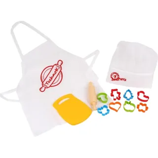 TECHNOK Backkit 5026 8 farbenfrohe Formen, Brett, Teigrolle, Schürze, Hut,