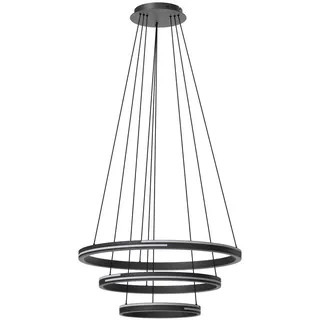 Dieter Knoll Led-Hängeleuchte , Grau , Metall, Kunststoff , Uni , rund , 150 cm , RoHS, Ce , mit Schalter, Farbtemperaturwechsler , Lampen & Leuchten, Innenbeleuchtung, Hängeleuchten, Pendelleuchten