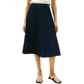 Tommy Hilfiger Damen Fluid Pleated Pull On Midi Skirt Ww0Ww43886 Faltenrock, Blue (Dark Night Navy), 34W