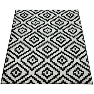 Paco Home Teppich Wohnzimmer, schwarz Weiß