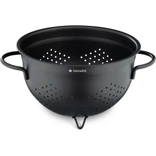 Navaris Nudelsieb Edelstahl Ø 24 cm schwarz