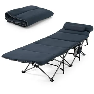 Costway Feldbett Campingbett klappbar Blau