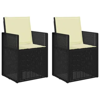 vidaXL Garten Esszimmerstühle 2 pcs Anthrazit und Creme PP - Grau