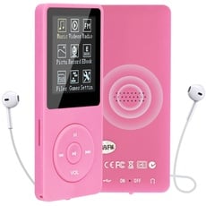 COVVY 16GB Tragbare MP3 Musik Player, Support bis zu 64GB SD Speicherkarte, Lossless Sound HiFi MP3 Player, Music/Video/Sprachaufnahme/FM Radio/E-Book Reader/Fotobetrachter(16G, Rosa)