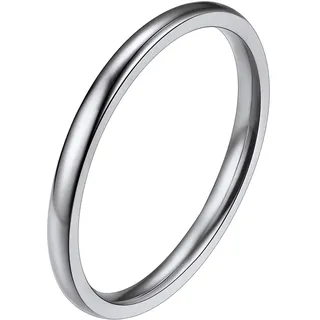 PROSTEEL Herren Trauring hochglanzpoliert Bandring Größe 59 Simpel Edelstahl 2mm breit Band Ring Partnerring für Männer Modeschmuck Accessoire für Weihnachten