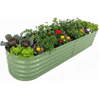 relaxdays Hochbeet Metall halbrund XXL - Türkis