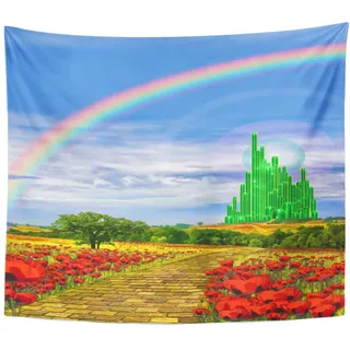 Emvency Wandteppich, antikes Braun, Gold, goldfarbene Rose, Blumen, Ethnisch, mit Wasserfarben, Weiß, Gelb, abstrakt, schöne Dekoration für Wohnzimmer, Schlafzimmer, Schlafsaal 50" x 60" Multi 4