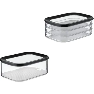 Mepal 2-TLG. Frischhaltedosen Starter-Set Meat and Cheese Modula Vorratsdose - ideal für die Aufbewahrung von Lebensmitteln - spülmaschinenfest, Nordic Black