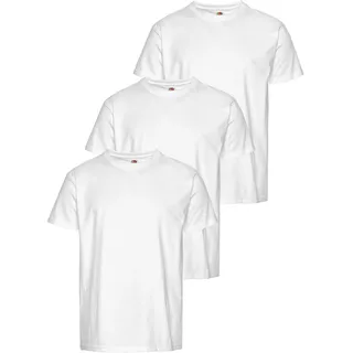 FRUIT OF THE LOOM T-Shirt Packung, 3 Stk. mit Rundhalsausschnitt, weiß