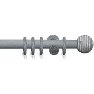 LIEDECO Gardinenstange »Terra Kugel mit Streifen« Ø 28 mm 1 läufig-läufig Fixmaß Liedeco kalkgrau B/L: cm Ø 28 mm