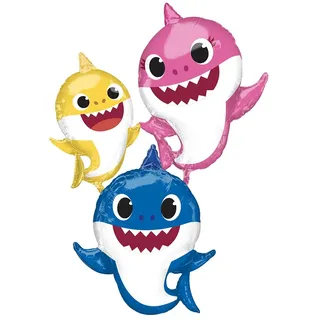 amscan AirWalker Baby Shark Folienballon P93 verpackt 91 cm x 167 cm