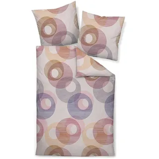 JANINE Bettwäsche beere Textil, Kreise, 155x220 cm, Schlaftextilien, Bettwäsche, Bettwäsche, Biber-Bettwäsche