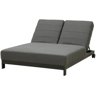 CLEMENTO Beziers Doppel Loungeliege Aluminium mit Rollen Sunbrella