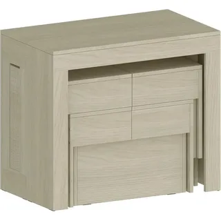 Tisch- und Stuhlset Eric, Mehrzweckkomposition, Set mit Konsole und 2 ausziehbaren Bänken, 100 %  Italy, 66 x 25 x 45 cm, Olmo - Braun