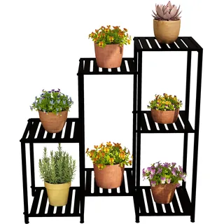 Relaxdays Blumenregal 80 x 28,5 cm Schwarz