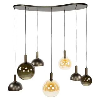 FURNLUX Deckenleuchte Cluster Braun Und Bronze Und Schwarz 145cm / Hauptfarbe: Braun / Abmessungen: 145 x 150 x 55 cm - Braun