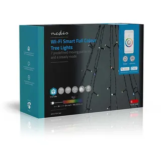 Nedis Lichterkette Kunststoff 10 x 2 m inkl. 180 LED's Schwarz/Weiß