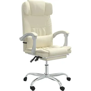 vidaXL Bürostuhl mit Massagefunktion Creme Kunstleder - Beige