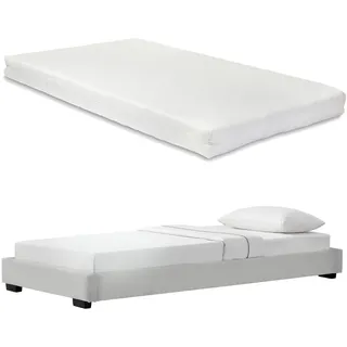 Corium Polsterbett mit Matratze - Weiß , Textil , Höhe ca. 16 cm , 90x200 cm , Schlafzimmer, Betten, Polsterbetten