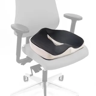 hjh OFFICE Orthopädisches Sitzkissen MEDISIT VII kühlend & atmungsaktiv, Ergonomisches Steißbeinkissen, Schaumstoff/Gel Polsterung, Schwarz