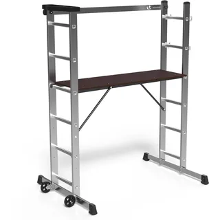 VOUNOT Alu Gerüst & Mehrzweckleiter 3-in-1 2,7 m