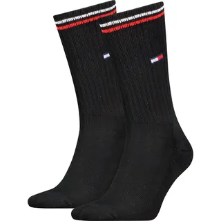 Tommy Hilfiger Unisex Sportsocken, Multipack - UNI Iconic Sock, Tennissocken Schwarz 43-46 Pack