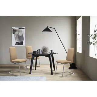 Polsterstuhl STRESSLESS "Laurel", beige (sand paloma, chrom glänzend), B:53cm H:92cm T:59cm, Leder PALOMA: PALOMA ist ein durchgefärbtes Semianilin-Möbelleder mit natürlicher Narbung., Stühle, Polsterstuhl, Low Back, Größe L, mit Beinen aus Stahl in Chrom glänzend