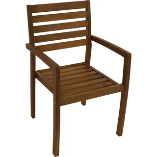 DEGAMO Gartenstuhl Stapelstuhl Gartensessel NIZZA, Akazie geölt, stapelbar - Braun