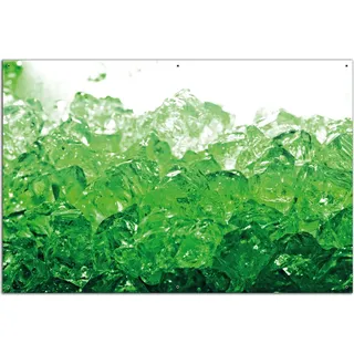 Wallario Outdoor-Poster für Garten oder Balkon, Motiv Leuchtendes Eis in grün, in ca. 61 x 91,50 cm - Grün