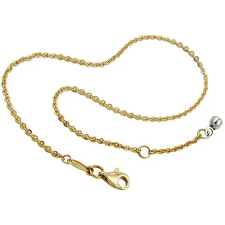 Goldschmuck Fußkette Fußkettchen bicolor, 375 Gold 25cm, Fußschmuck, Damen
