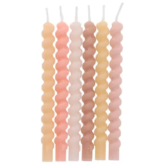 Folat 24198 Kuchen Kerzes Twister Pale Pastel-10 cm-12 Stück Geburtstagskerzen für Geburtstag, Geburtstagsdeko, für Kinder Partys, Hochzeiten, Firmenfeiern, Jubiläen, Mehrfarbig, 10 cm