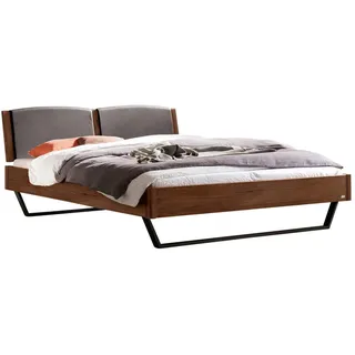 Hasena Bett , Nussbaumfarben , Holz , Nussbaum , massiv , Höhe ca. 22 cm , 140x200 cm , gepolstertes Kopfteil, in verschiedenen Holzarten erhältlich, in verschiedenen Größen erhältlich , Schlafzimmer, Komplette Schlafzimmer und Serien, Schlafzimmerserien