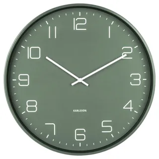 Karlsson Wanduhr , Grün , Metall , 40x40x4.5 cm , Dekoration, Uhren, Wanduhren