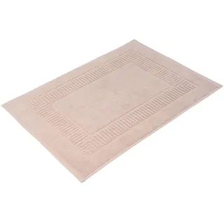 Badematte GÖZZE "BIO Frottier" Gr. 2, grau (taupe), H:7mm, Baumwolle (Bio-Baumwolle), Badematten, Badematte, Badvorleger, Frottier-Qualität, mit Bordüre